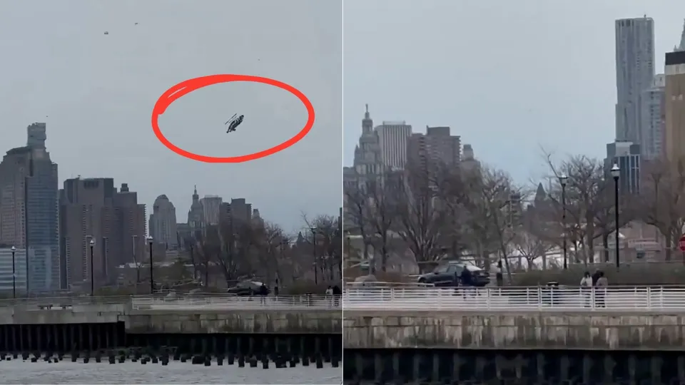 Video New York City sightseeing helicopter plunges into river, killing 6