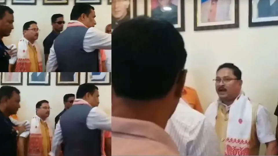 Video of Assam BJP chief Dilip Saikia scolding minister Jayanta Malla Baruah
