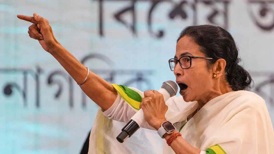 Mamata Banerjee speaks during a meeting with leaders from the Muslim community regarding the Waqf (Amendment) Act, 2025 in Kolkata on Wednesday, April 16, 2025.