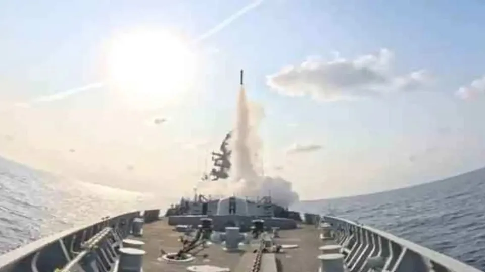 INS Surat Missile Test Indian Navy