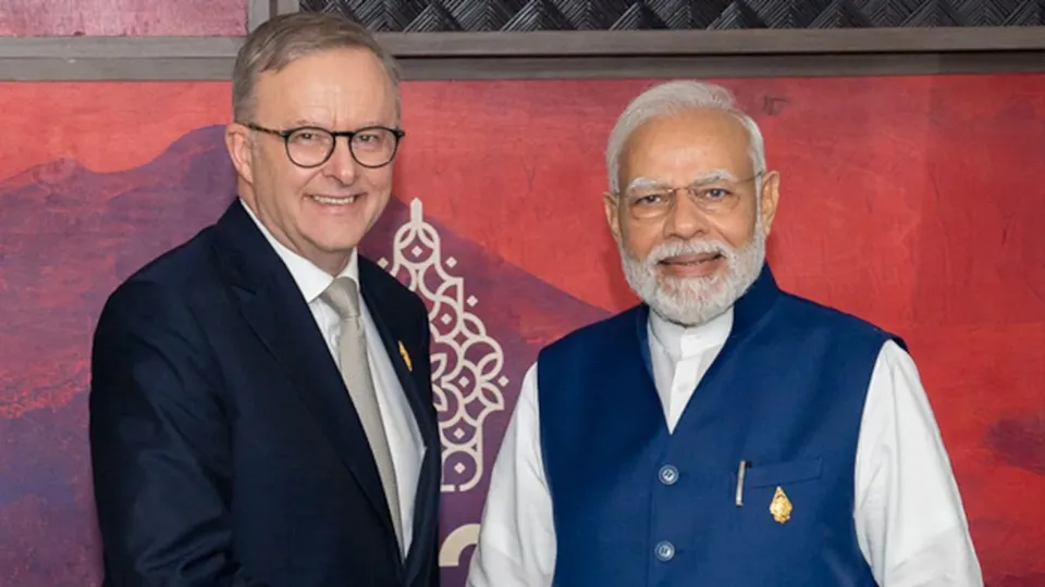 Anthony Anbanese with PM Narendra Modi