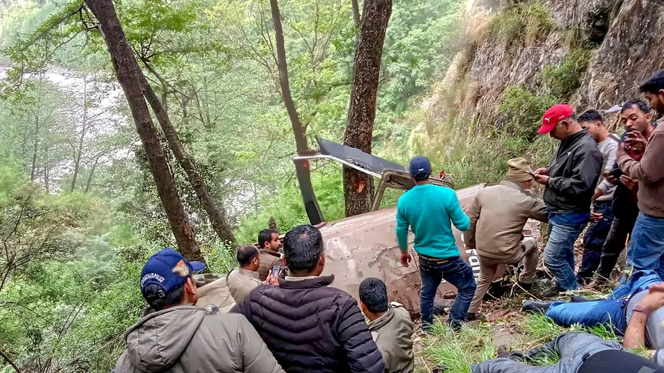 Helicopter crash in Uttarkashi Gangotri