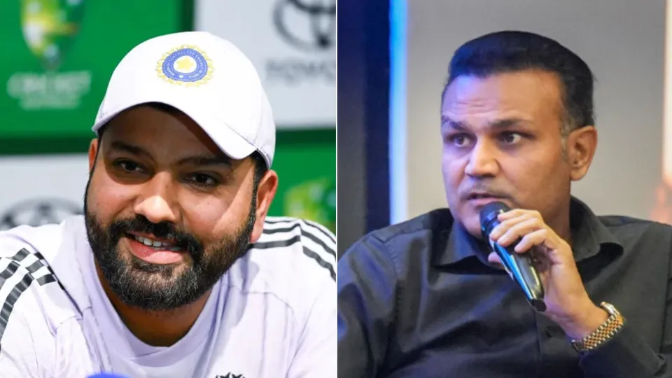 Rohit Sharma (L), Virender Sehwag (R)