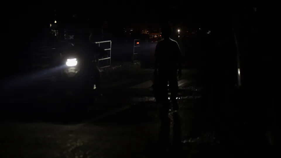 Commuters on a road during blackout in view of the ongoing military conflict between India and Pakistan in Jalandhar on Friday, May 9, 2025.