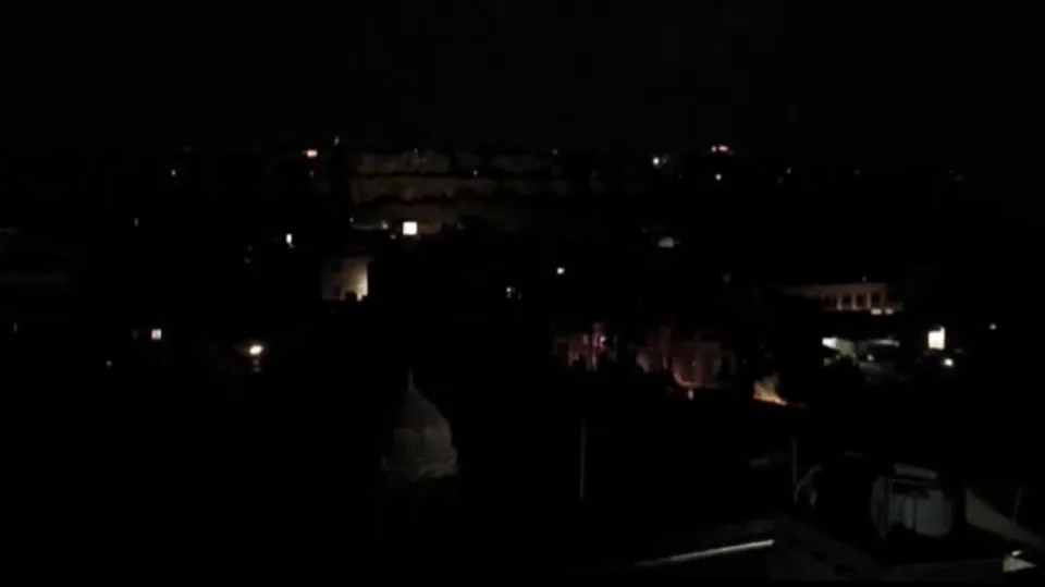 A residential area during blackout in view of the ongoing military conflict between India and Pakistan in Jaisalmer of Rajasthan on Friday, May 9, 2025. 