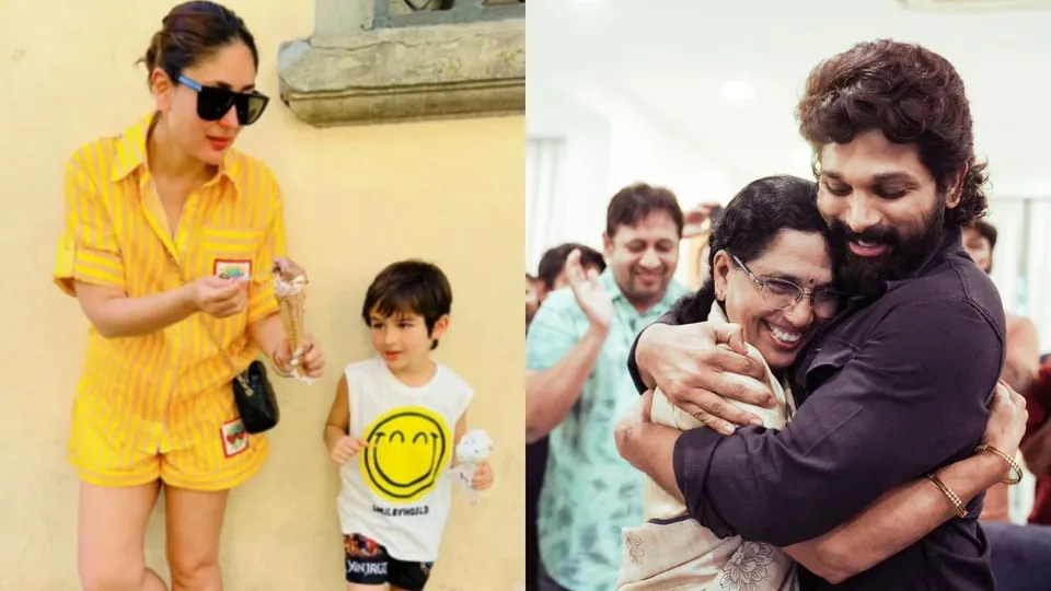 kareena Kapoor with her son, Allu Arjun with her mother 