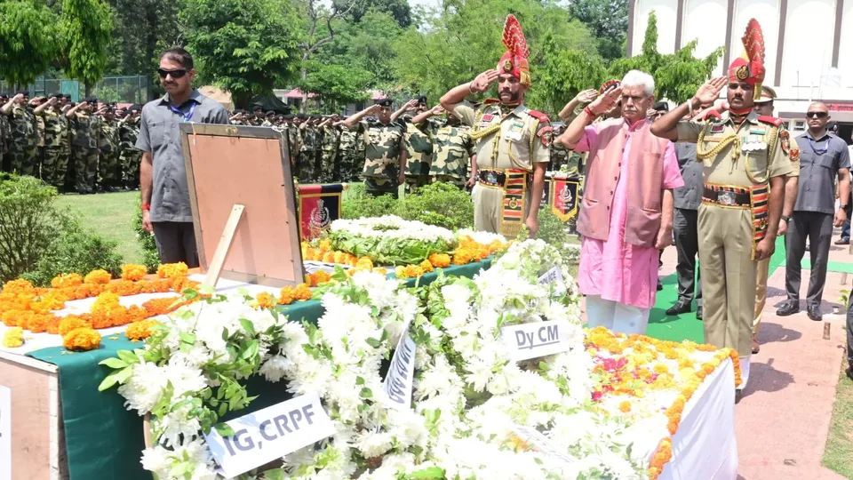 Manoj Sinha pays tributes to BSF soldiers who killed.