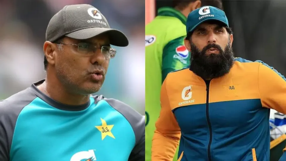 Waqar Younis (L), Misbah Ul Haq (R)