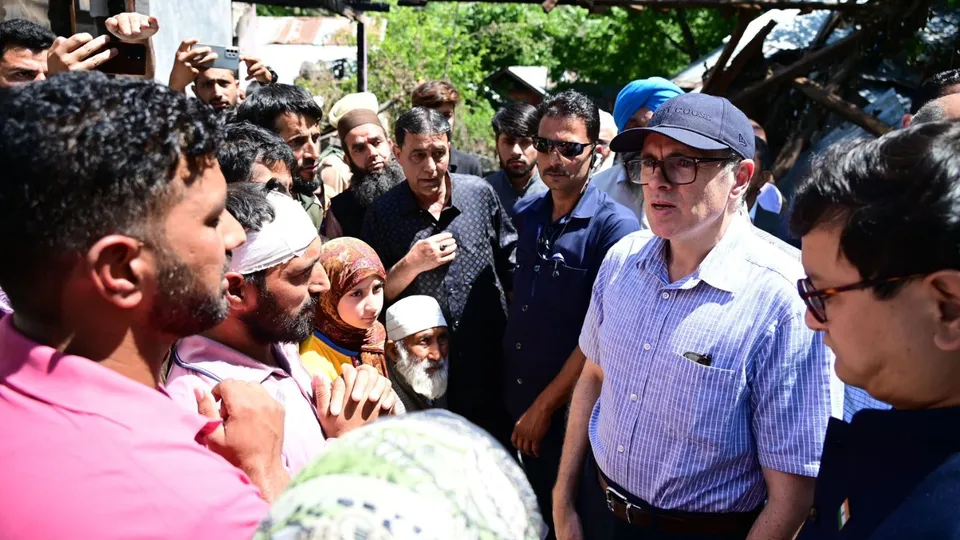 Chief Minister Omar Abdullah visits affected area of Uri in Jammu and Kashmir.