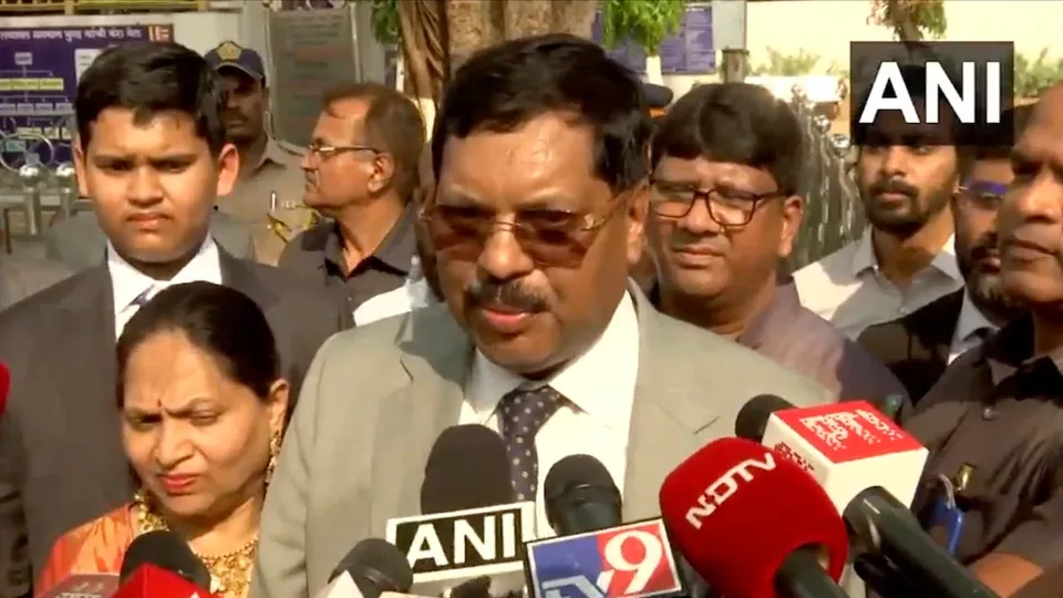 Chief Justice of India BR Gavai speaks with media in Mumbai on Sunday, May 18, 2025.