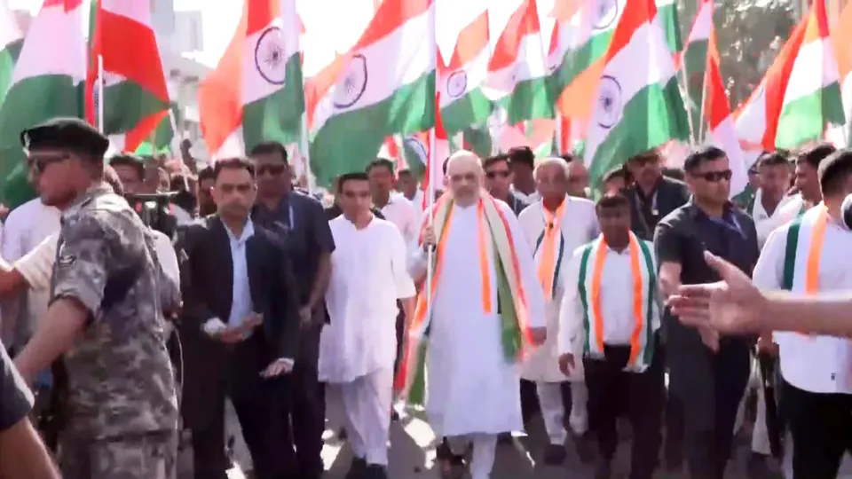 Amit Shah takes part in Tiranga Yatra 