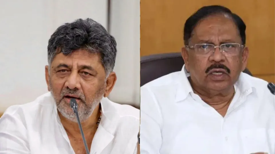 DK Shivakumar (L), G Parameshwara (R)