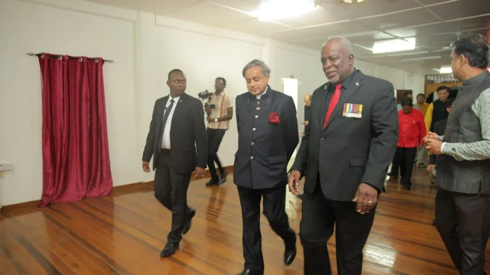 Prime Minister of Guyana, Brig (Retd.) Mark Phillips, hosts the Indian multi-party parliamentary delegation on the eve of Guyana�s 59th Independence Day, in Berbice. Discussions focused on bilateral cooperation and India's stand against terrorism