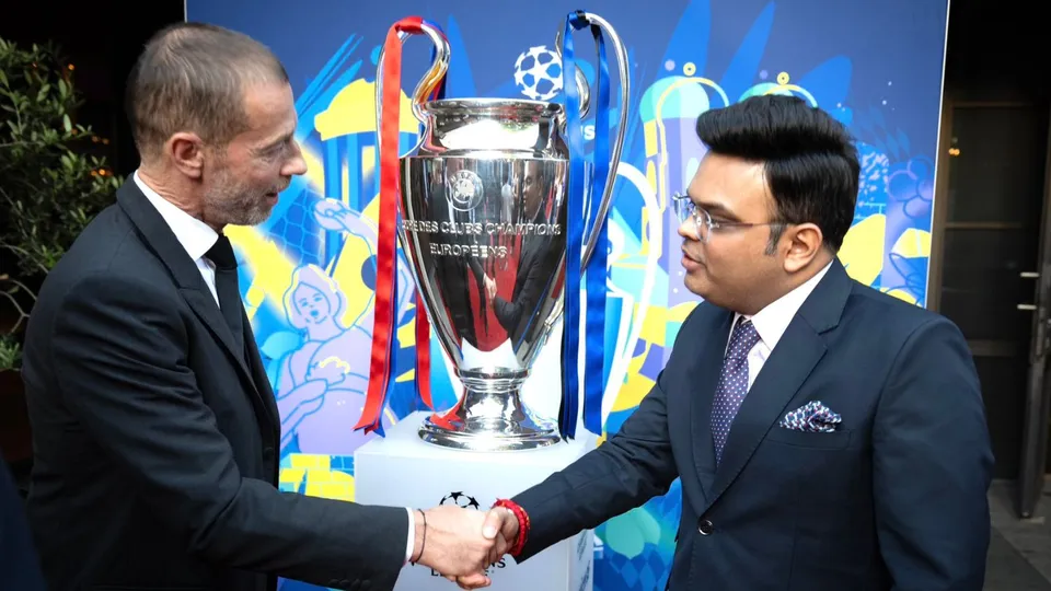 Jay Shah meets UEFA president 
