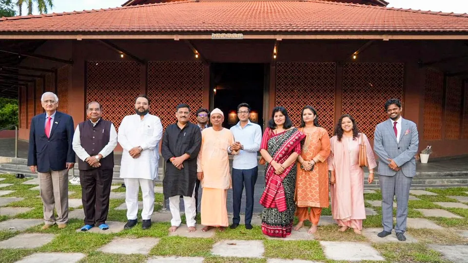 An all-party delegation including including JD(U) MP Sanjay Jha, Congress leader and former external affairs minister Salman Khurshid, BJP MPs Aparajita Sarangi, Brij Lal, Pradan Baruah and Hemang Joshi, TMC MP Abhishek Banerjee, CPI(M) leader John Brittas and former ambassador Mohan Kumar with others during a visit to Ramakrishna Mission, in Petaling Jaya, Malaysia.