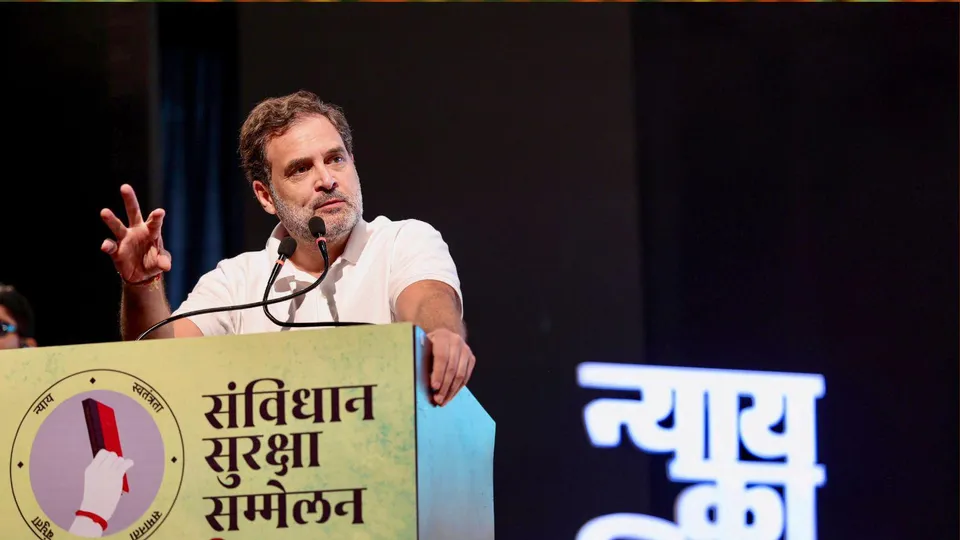 LoP in the Lok Sabha and Congress leader Rahul Gandhi addresses 'Samvidhan Suraksha Sammelan', in Bihar. 