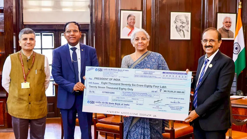 Nirmala Sitharaman C S Setty SBI Dividend