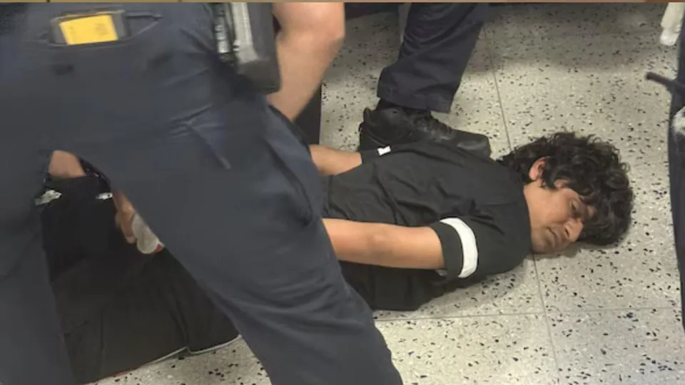 The viral video shows an Indian student being handcuffed and pinned down by officials at a US airport.
