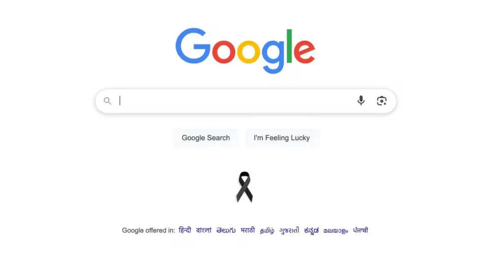  Google black ribbon Air India Plane Crash