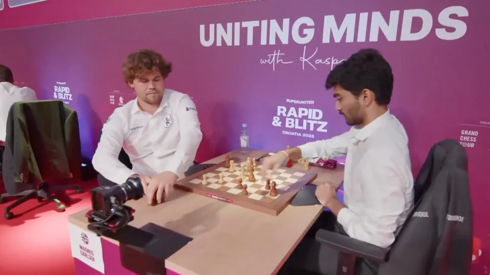 Gukesh beats Magnus Carlsen