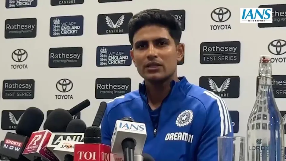 Shubman Gill addresses media after England beat India at the Lord's test on Monday, July 14, 2025.