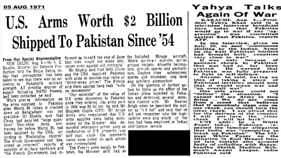 US Arming Pakistan Indian Army on US