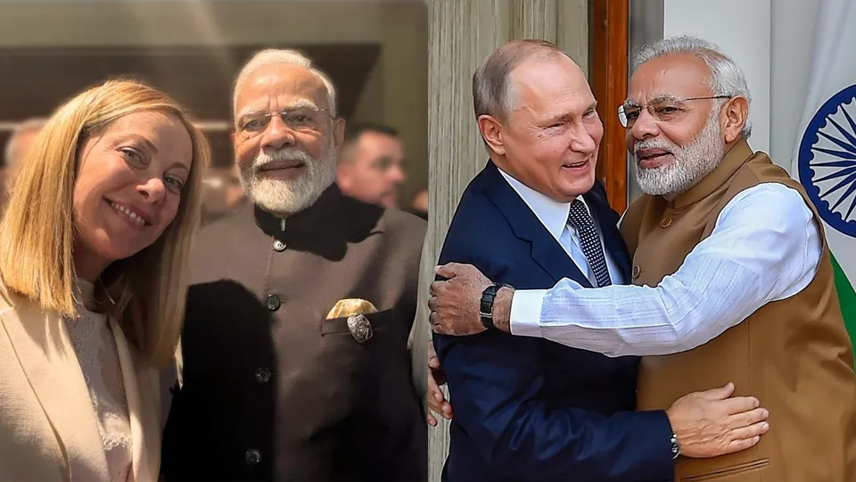 Narendra Modi Giorgia Meloni Vladimir Putin