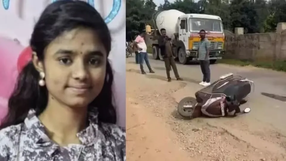 Bengaluru college student pothole