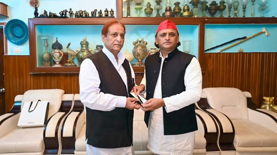 Akhilesh Yadav with Azam Khan