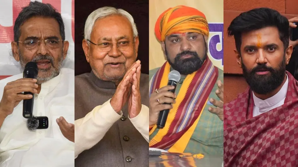 Bihar NDA seat sharing Upendra Kushwaha Nitish Kumar Samrat Choudhary Chirag Paswan