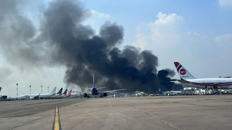 Dhaka international airport fire
