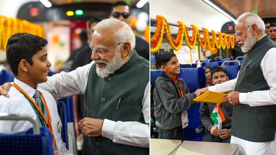 Narendra Modi With Kids in Varanasi