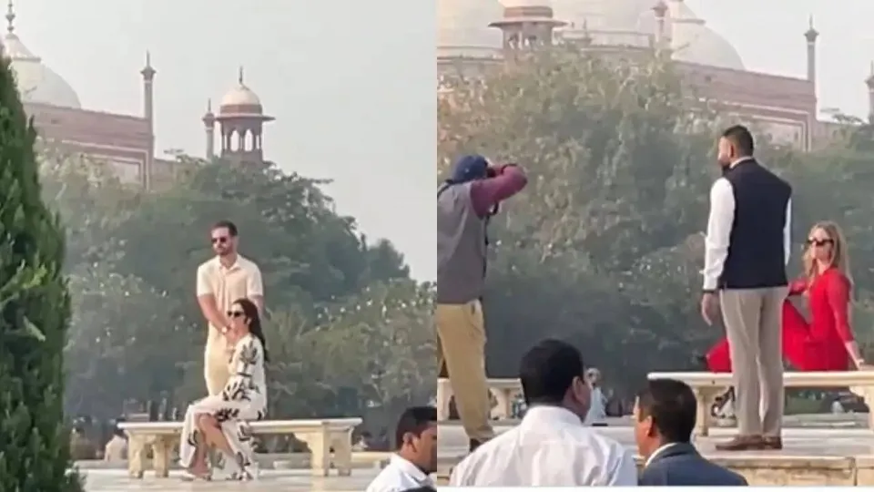 Donald Trump Jr visits the Taj Mahal in Agra