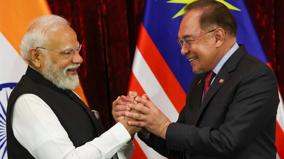 Narendra Modi with Malaysian Prime Minister Anwar Ibrahim during the exchange of MoUs, in Kuala Lumpur, Malaysia, on Sunday, Feb 8, 2026.