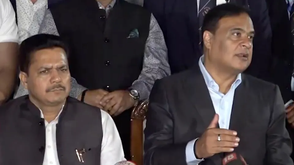 Bhupen Borah and Himanta Biswa Sarma in Guwahati on Tuesday, Feb 17, 2026.