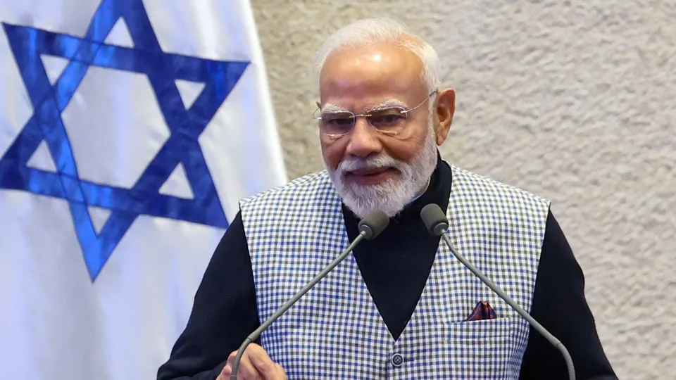 Prime Minister Narendra Modi addresses the gathering at the Knesset, Israeli parliament, in Jerusalem, Israel on Wednesday, Feb 25, 2026.