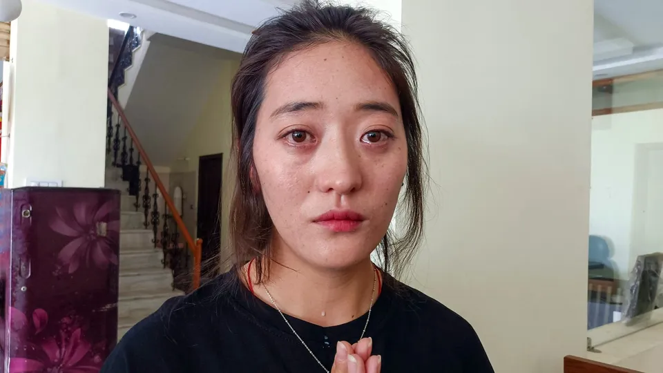 Tibetan activist Namkyi who fled Tibet last year and is now living in India