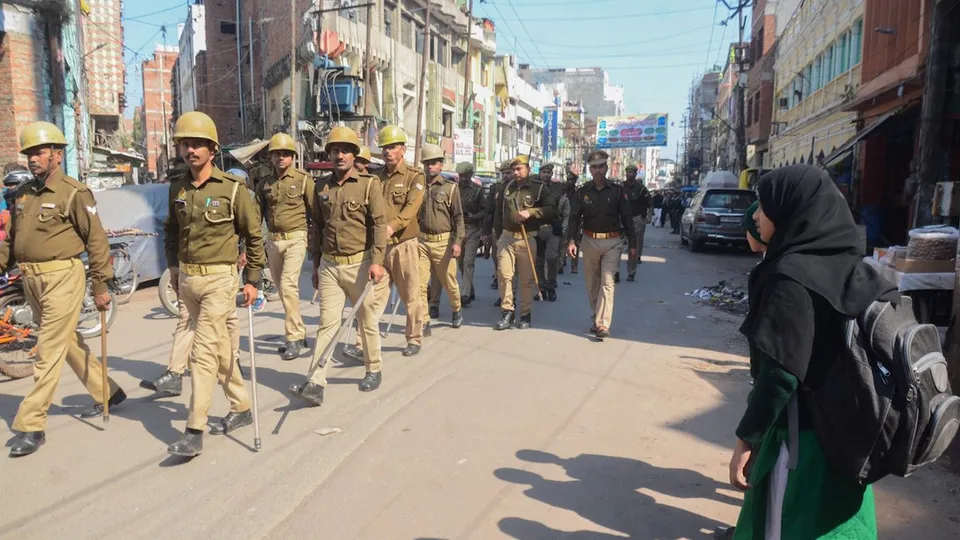 Security personnel deployed in a sensitive area after violence in Uttarakhand's Haldwani over the demolition of an 'illegally built' madrasa