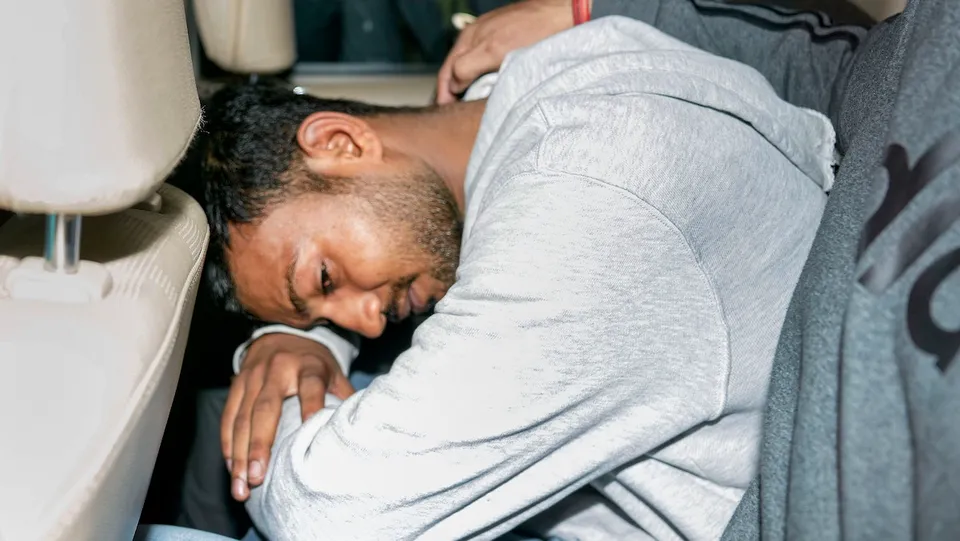 Sagar, one of the accused persons arrested in the Parliament security breach during the Winter session, after being produced at the Patiala House Court, in New Delhi, Thursday, Dec. 14, 2023. 