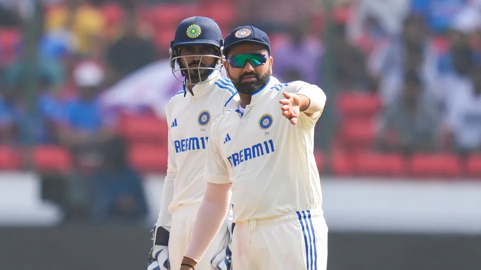 India's captain Rohit Sharma with wicket-keeper Srikar Bharat 