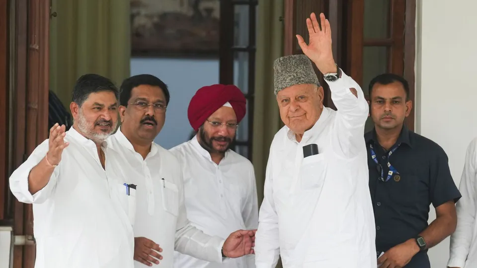 National Conference president Farooq Abdullah at the INDIA alliance meeting in New Delhi, Saturday, June 1, 2024.