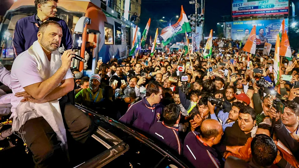 Congress leader Rahul Gandhi during the Bharat Jodo Nyay Yatra, in Siliguri
