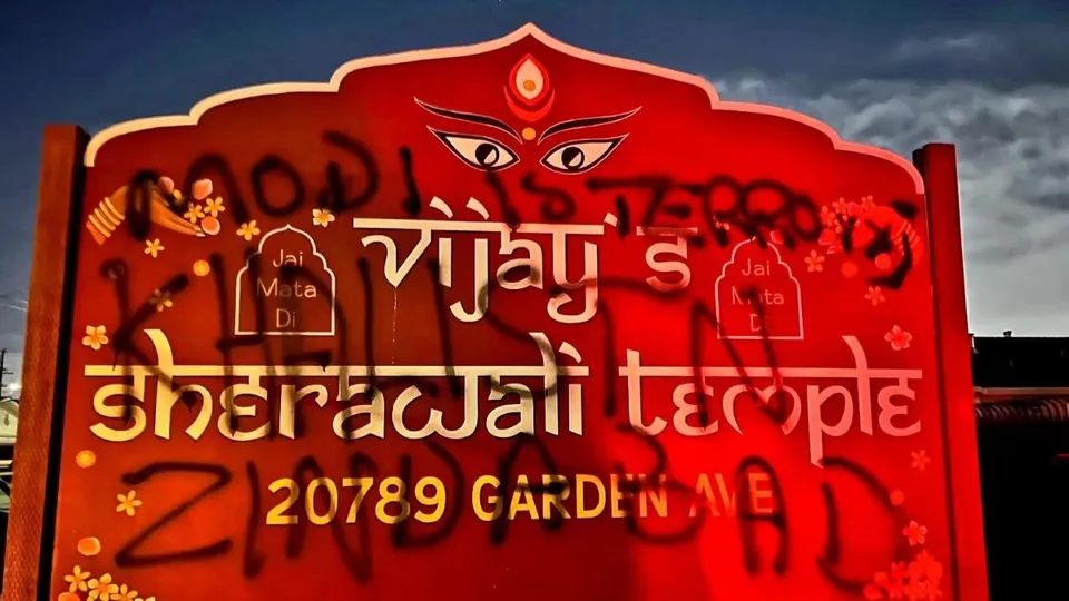 Hindu Temple in California Defaced with Pro-Khalistan Graffiti