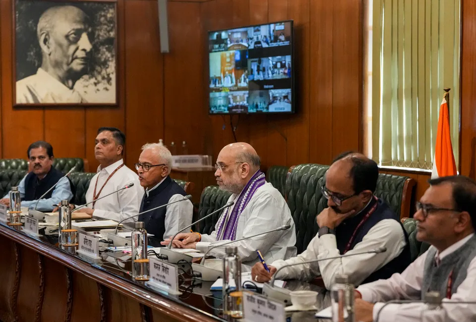 Union Home Minister Amit Shah chairs a meeting to review preparedness for cyclone Biparjoy with Gujarat CM and MPs of 8 likely affected districts of Gujarat, in New Delhi