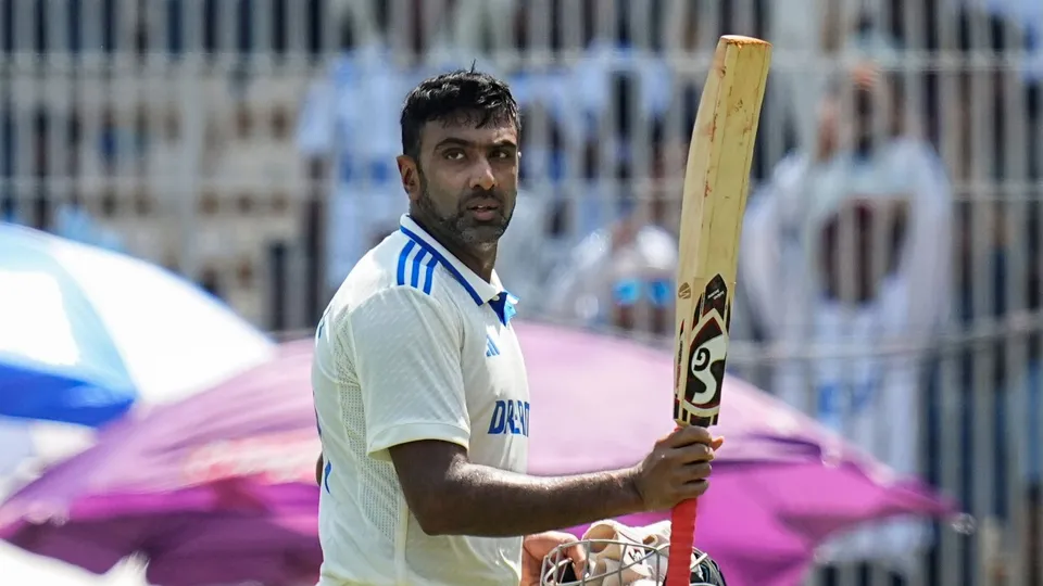 Ravichandran Ashwin walks back to the pavilion at the end of first inning of the first test cricket match between India and Bangladesh, at the MA Chidambaram Stadium, in Chennai