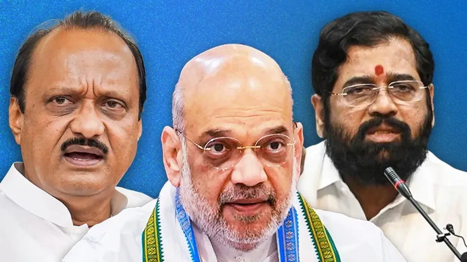 Ajit Pawar Amit Shah Eknath Shinde Mahayuti Maharashtra Assembly Elections
