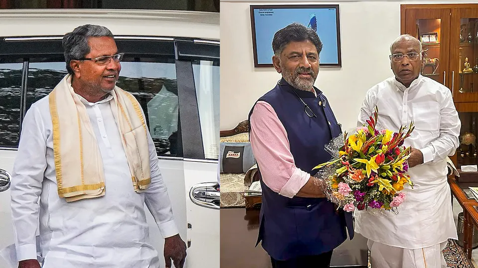 Siddaramaiah and DK Shivakumar meet Mallikarjun Kharge on Tuesday, May 16