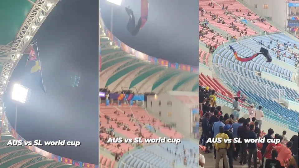 hoardings fall in Ekana stadium