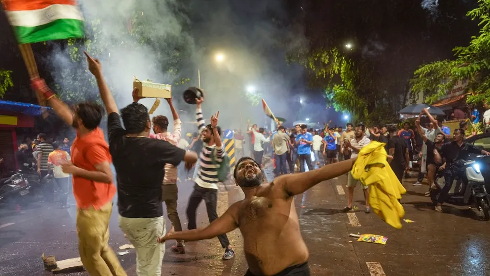 People in Mumbai took to streets to celebrate after India won its second T20 World Cup