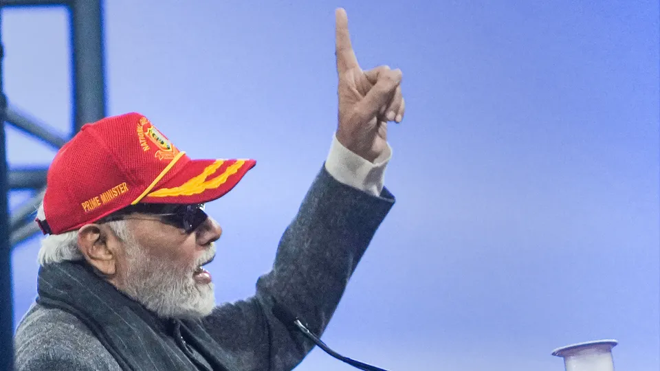Prime Minister Narendra Modi speaks during Prime Minister's NCC rally, at Cariappa Ground in New Delhi on Saturday